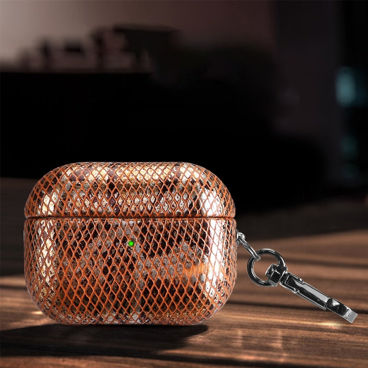 J01 Mesh Snakeskin Headphone Case For AirPods 3(Orange) - For AirPods 3 by PMc TechLife | Online Shopping South Africa | PMc TechLife | Buy Now Pay Later Mobicred