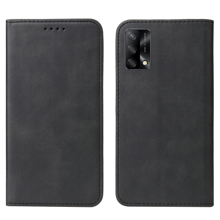 For OPPO A74 4G Magnetic Closure Leather Phone Case(Black) - OPPO Cases by PMC Jewellery | Online Shopping South Africa | PMC Jewellery | Buy Now Pay Later Mobicred