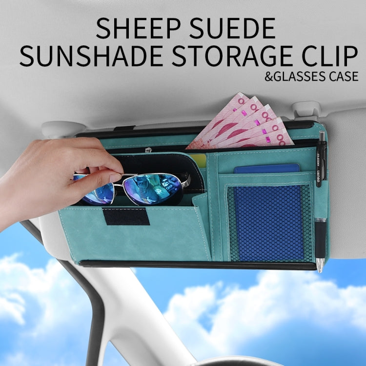 Car Sun Viso Sheepskin Leather Storage Bag(Grey) - Stowing Tidying by PMC TechLife | Online Shopping South Africa | PMC TechLife | Buy Now Pay Later Mobicred