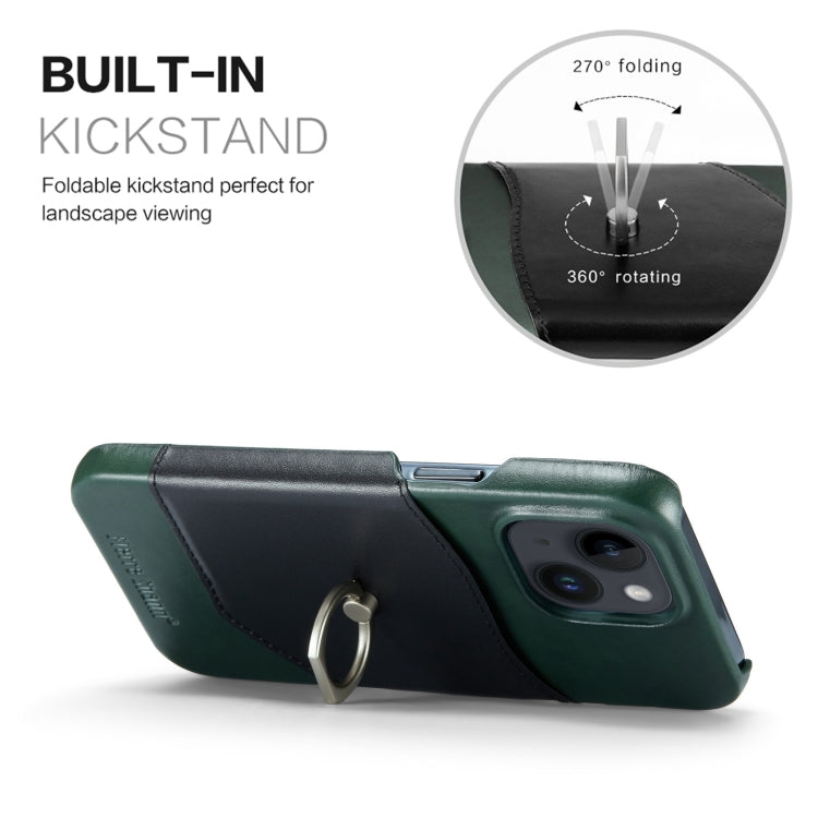 For iPhone 14 Plus Fierre Shann Oil Wax Texture Genuine Leather Back Case (Black) - iPhone 14 Plus Cases by FIERRE SHANN | Online Shopping South Africa | PMC TechLife | Buy Now Pay Later Mobicred