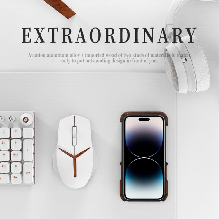 For iPhone 14 Pro R-JUST Ironwood Generation Metal + Wood Phone Case - iPhone 14 Pro Cases by R-JUST | Online Shopping South Africa | PMC TechLife
