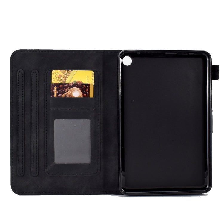For Amazon Kindle Fire 7 2022 Embossed Smile Flip Tablet Leather Case(Black) - Amazon by PMC TechLife | Online Shopping South Africa | PMC TechLife | Buy Now Pay Later Mobicred