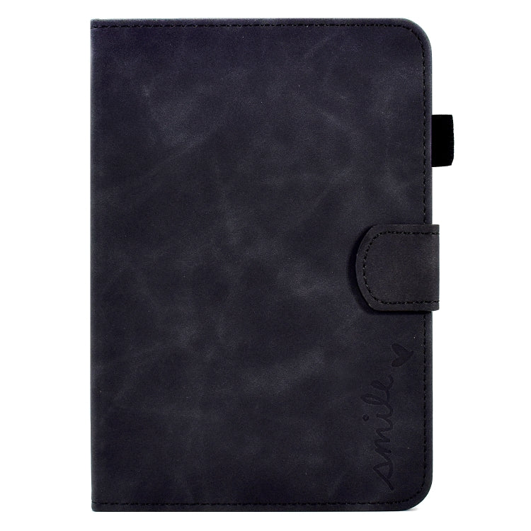 For Amazon Kindle Paperwhite 5 Embossed Smile Flip Tablet Leather Case(Black) - Amazon by PMC TechLife | Online Shopping South Africa | PMC TechLife | Buy Now Pay Later Mobicred