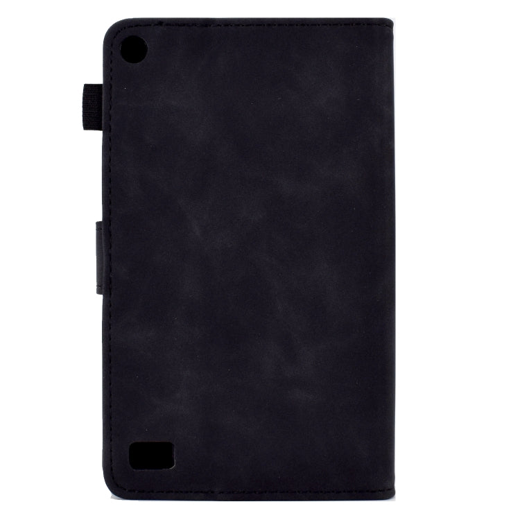 For Amazon Kindle Fire 7 2019/2017/2015 Embossed Smile Flip Tablet Leather Case(Black) - Amazon by PMC TechLife | Online Shopping South Africa | PMC TechLife | Buy Now Pay Later Mobicred