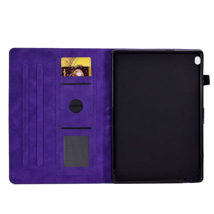 For Lenovo Tab M10 Embossed Smile Flip Tablet Leather Case(Purple) - Lenovo by PMC TechLife | Online Shopping South Africa | PMC TechLife | Buy Now Pay Later Mobicred
