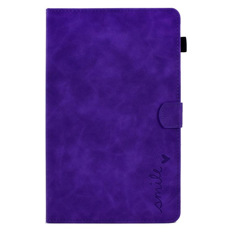 For Lenovo Tab M10 HD Gen 2 Embossed Smile Flip Tablet Leather Case(Purple) - Lenovo by PMC TechLife | Online Shopping South Africa | PMC TechLife | Buy Now Pay Later Mobicred