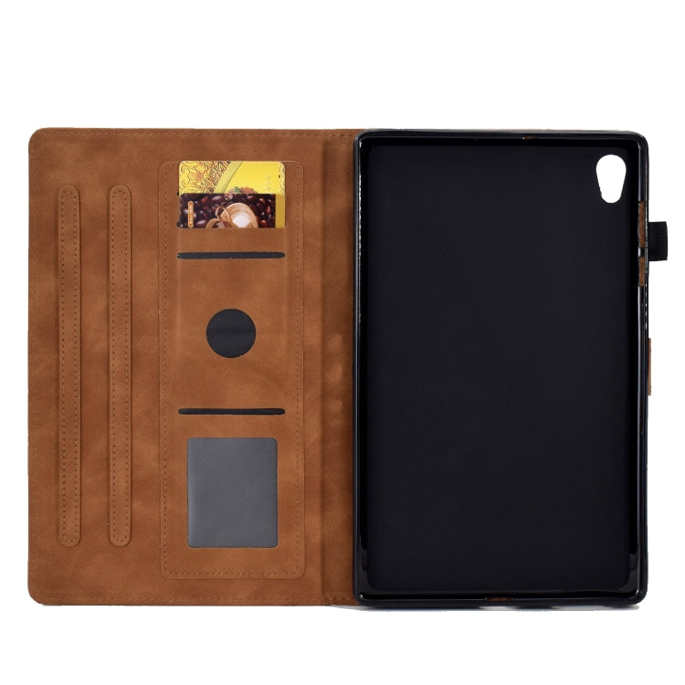 For Lenovo Tab M10 HD Gen 2 Embossed Smile Flip Tablet Leather Case(Brown) - Lenovo by PMC TechLife | Online Shopping South Africa | PMC TechLife | Buy Now Pay Later Mobicred