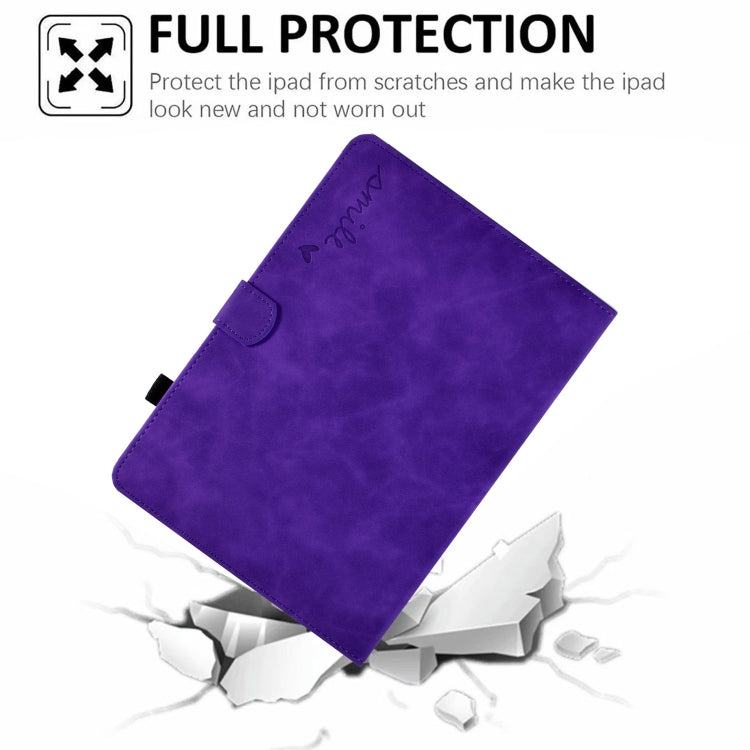 For Lenovo Tab M10 3rd Gen Embossed Smile Flip Tablet Leather Case(Purple) - Lenovo by PMC TechLife | Online Shopping South Africa | PMC TechLife | Buy Now Pay Later Mobicred