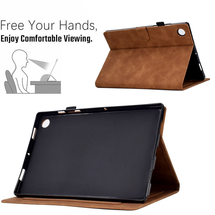 For Lenovo Tab M10 Plus 3rd Gen 10.6 inch Embossed Smile Flip Tablet Leather Case(Brown) - Lenovo by PMC TechLife | Online Shopping South Africa | PMC TechLife | Buy Now Pay Later Mobicred