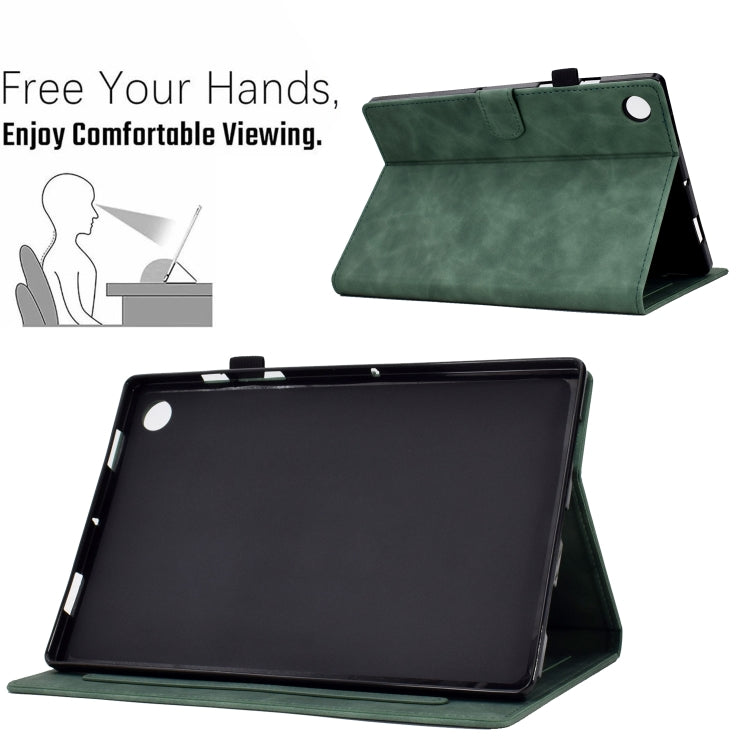 For Lenovo Tab M10 Plus 3rd Gen 10.6 inch Embossed Smile Flip Tablet Leather Case(Green) - Lenovo by PMC TechLife | Online Shopping South Africa | PMC TechLife | Buy Now Pay Later Mobicred