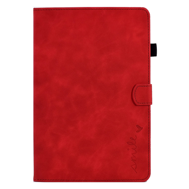 For Lenovo Tab M10 Plus 3rd Gen 10.6 inch Embossed Smile Flip Tablet Leather Case(Red) - Lenovo by PMC TechLife | Online Shopping South Africa | PMC TechLife | Buy Now Pay Later Mobicred