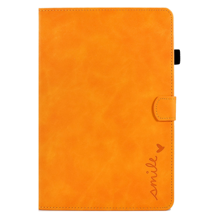For Lenovo Tab M10 Plus 3rd Gen 10.6 inch Embossed Smile Flip Tablet Leather Case(Khaki) - Lenovo by PMC TechLife | Online Shopping South Africa | PMC TechLife | Buy Now Pay Later Mobicred