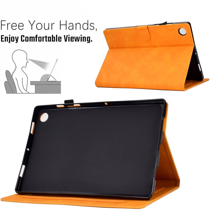 For Lenovo Tab M10 Plus 3rd Gen 10.6 inch Embossed Smile Flip Tablet Leather Case(Khaki) - Lenovo by PMC TechLife | Online Shopping South Africa | PMC TechLife | Buy Now Pay Later Mobicred