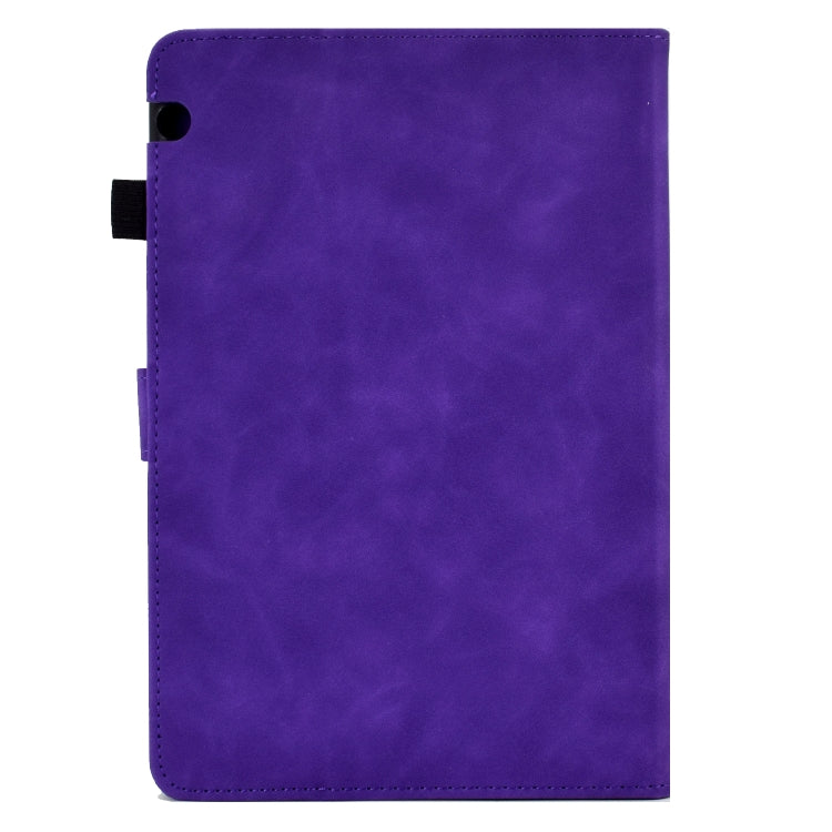 For Huawei MediaPad T5 Embossed Smile Flip Tablet Leather Case(Purple) - Huawei by PMC TechLife | Online Shopping South Africa | PMC TechLife | Buy Now Pay Later Mobicred