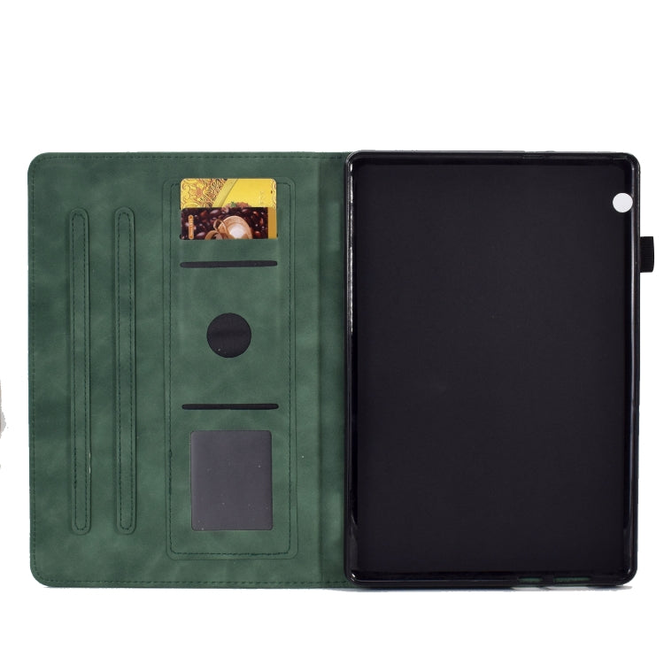 For Huawei MediaPad T5 Embossed Smile Flip Tablet Leather Case(Green) - Huawei by PMC TechLife | Online Shopping South Africa | PMC TechLife | Buy Now Pay Later Mobicred