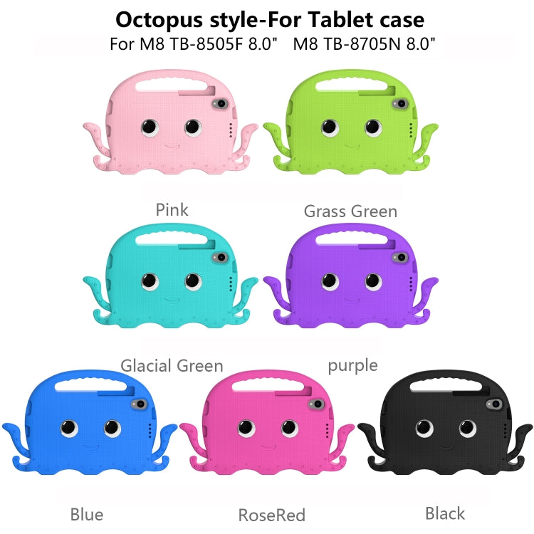 For Lenovo  Tab M8 TB 8505F / 8705N Octopus Style EVA + PC Tablet Case with Strap(Rose Red) - Lenovo by PMC TechLife | Online Shopping South Africa | PMC TechLife | Buy Now Pay Later Mobicred