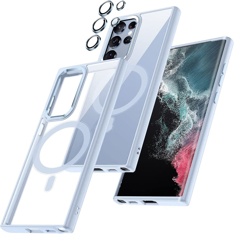 For Samsung Galaxy S22 Ultra Acrylic PC MagSafe Phone Case(Sierra Blue) - Galaxy S22 Ultra 5G Cases by PMC TechLife | Online Shopping South Africa | PMC TechLife