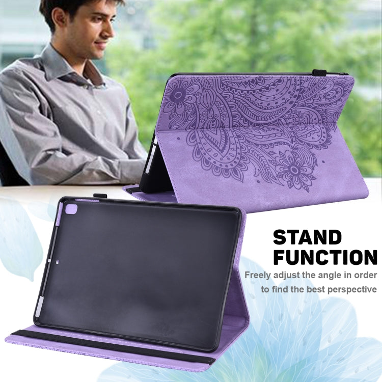 For Amazon Kindle Fire 7 2022 Peacock Embossed Pattern Leather Tablet Case(Purple) - Amazon by PMC TechLife | Online Shopping South Africa | PMC TechLife | Buy Now Pay Later Mobicred