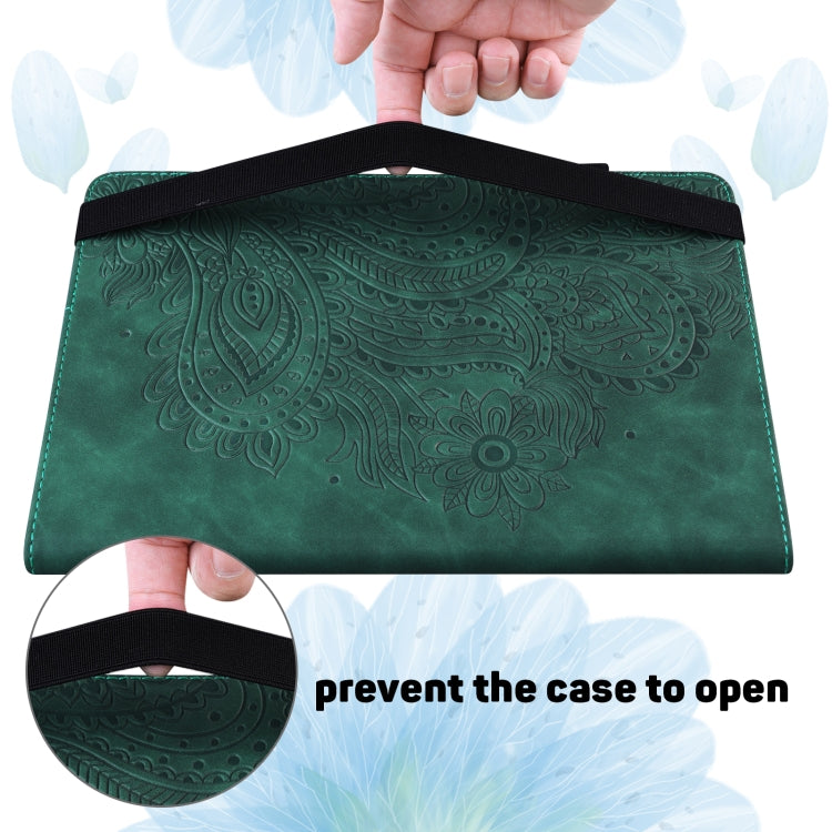 For Amazon Kindle Fire 7 2022 Peacock Embossed Pattern Leather Tablet Case(Green) - Amazon by PMC TechLife | Online Shopping South Africa | PMC TechLife | Buy Now Pay Later Mobicred