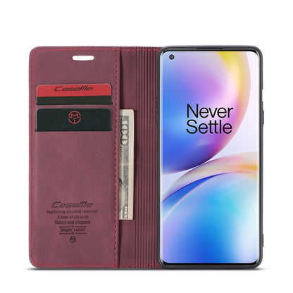 For OnePlus 8 Pro CaseMe Multifunctional Horizontal Flip Leather Case, with Card Slot & Holder & Wallet(Wine Red) - OnePlus Cases by CaseMe | Online Shopping South Africa | PMC Jewellery | Buy Now Pay Later Mobicred