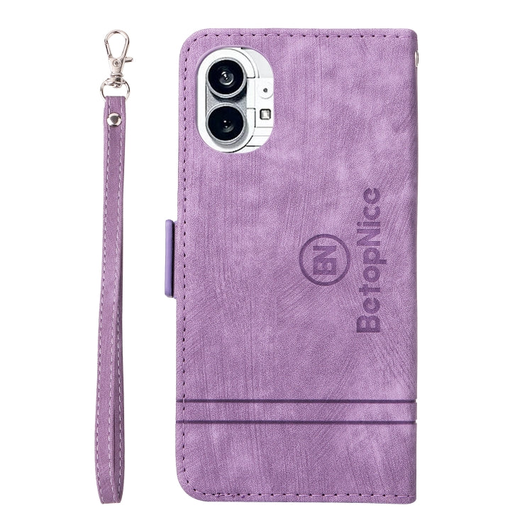 For Nothing Phone 1 BETOPNICE Dual-side Buckle Leather Phone Case(Purple) - More Brand by BETOPNICE | Online Shopping South Africa | PMC Jewellery | Buy Now Pay Later Mobicred