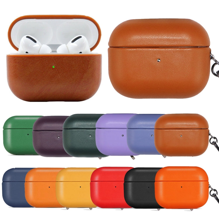 For Apple AirPods Pro PU Leather Wireless Bluetooth Earphone Protective Case(Crimson Cherry) - free shipping - PMC Jewellery - Order now!