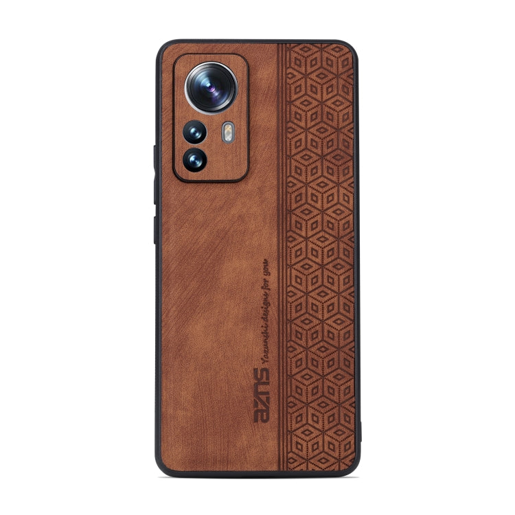 For Xiaomi 12 Pro / 12S Pro AZNS 3D Embossed Skin Feel Phone Case(Brown) - Xiaomi Cases by AZNS | Online Shopping South Africa | PMC TechLife | Buy Now Pay Later Mobicred