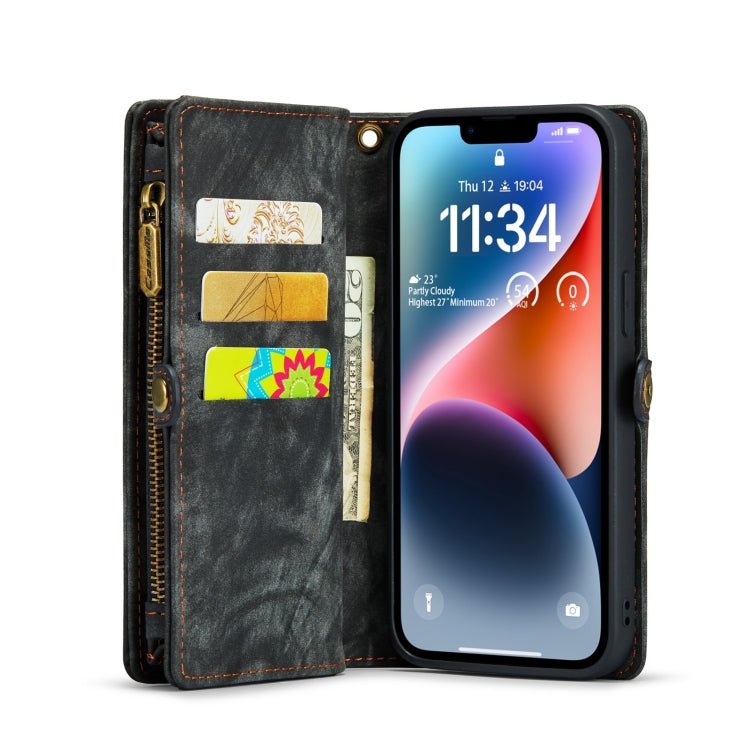 For iPhone 14 Plus CaseMe 008 Detachable Multifunctional Leather Phone Case(Black) - iPhone 14 Plus Cases by CaseMe | Online Shopping South Africa | PMC Jewellery | Buy Now Pay Later Mobicred