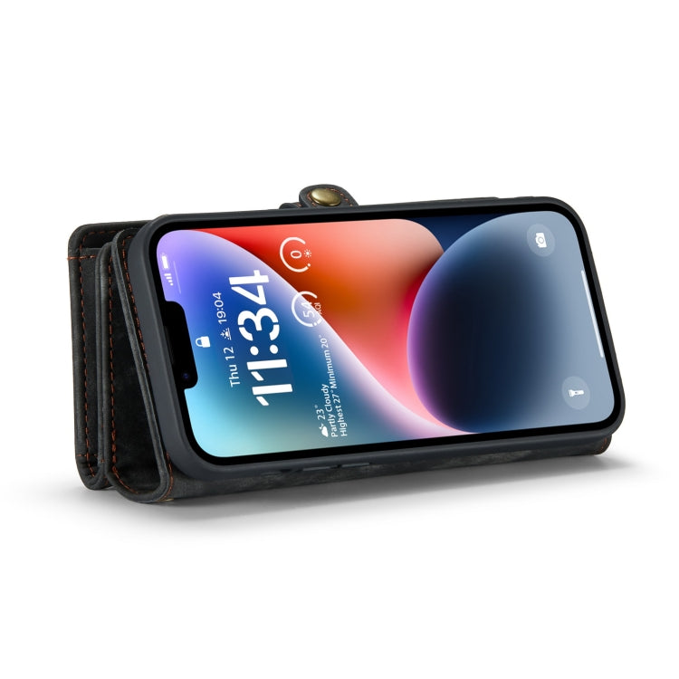 For iPhone 14 Plus CaseMe 008 Detachable Multifunctional Leather Phone Case(Black) - iPhone 14 Plus Cases by CaseMe | Online Shopping South Africa | PMC Jewellery | Buy Now Pay Later Mobicred