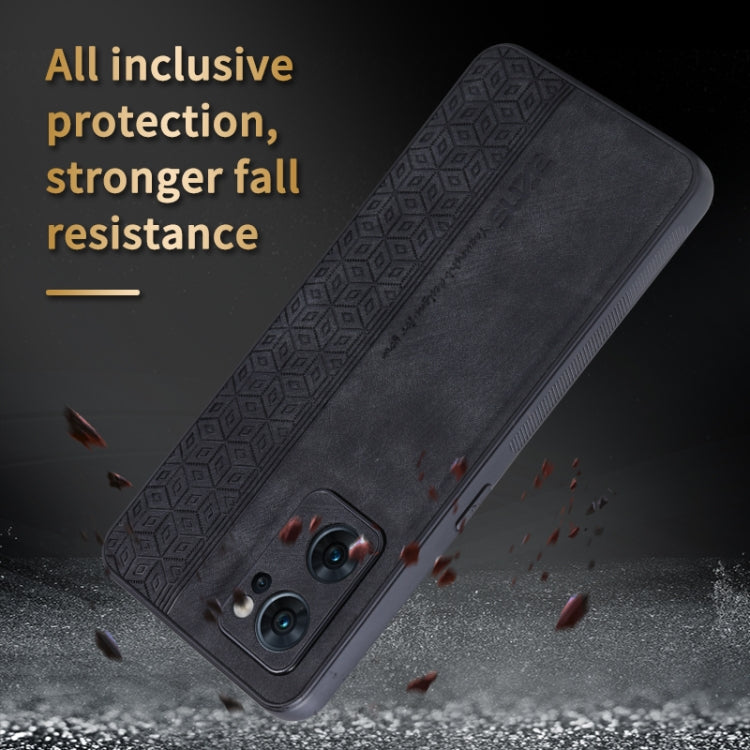 For OPPO Reno7 5G AZNS 3D Embossed Skin Feel Phone Case(Black) - OPPO Cases by AZNS | Online Shopping South Africa | PMC TechLife | Buy Now Pay Later Mobicred