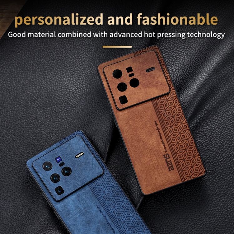 For vivo X80 Pro AZNS 3D Embossed Skin Feel Phone Case(Brown) - vivo Cases by AZNS | Online Shopping South Africa | PMC TechLife