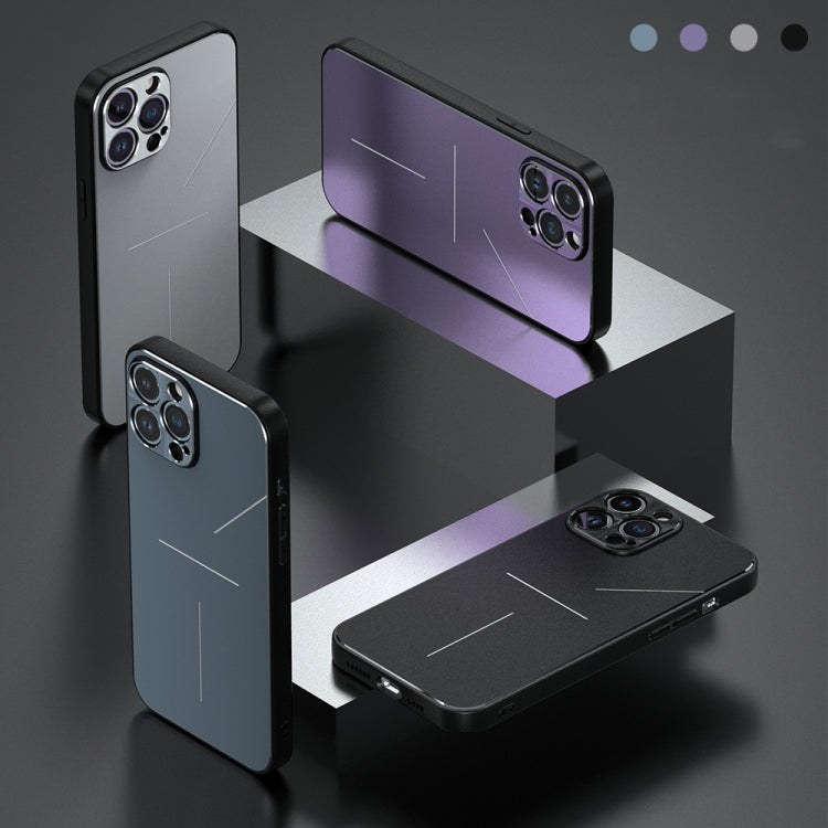 For iPhone 14 R-JUST RJ52 3-Line Style Metal TPU Shockproof Phone Case(Blue) - iPhone 14 Cases by R-JUST | Online Shopping South Africa | PMC TechLife | Buy Now Pay Later Mobicred
