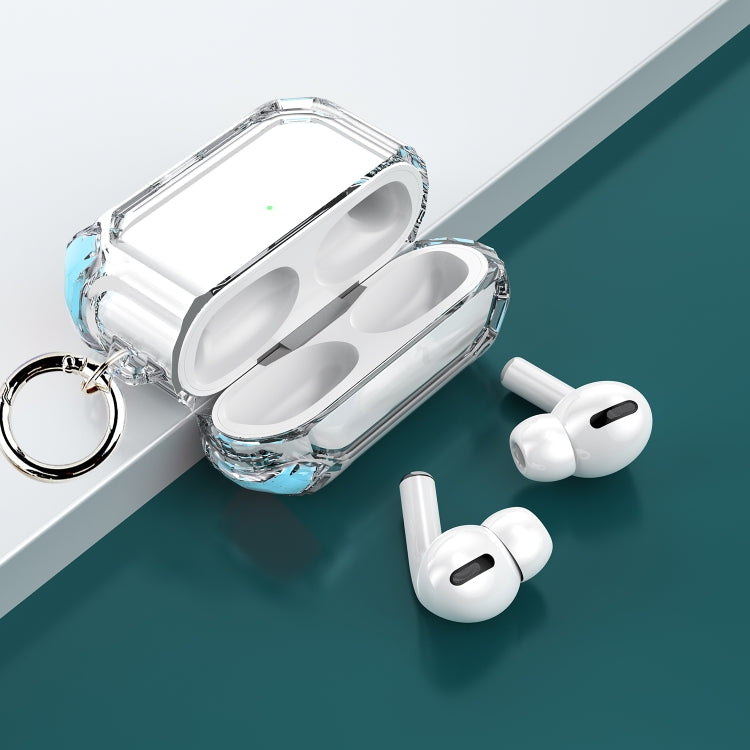 For AirPods Pro 2 Dual-color PC Shockproof Earphone Case with Hook(Sky Blue) - For AirPods Pro 2 by PMC Jewellery | Online Shopping South Africa | PMC Jewellery | Buy Now Pay Later Mobicred