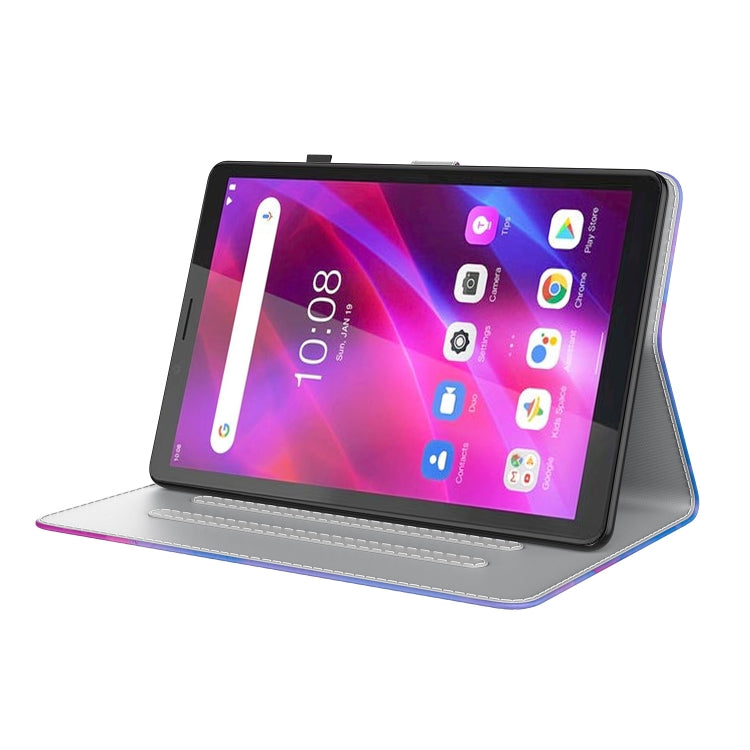 For Lenovo Tab M7 3rd Gen Watercolor Pattern Flip Leather Tablet Case(Purple Red) - Lenovo by PMC TechLife | Online Shopping South Africa | PMC TechLife | Buy Now Pay Later Mobicred