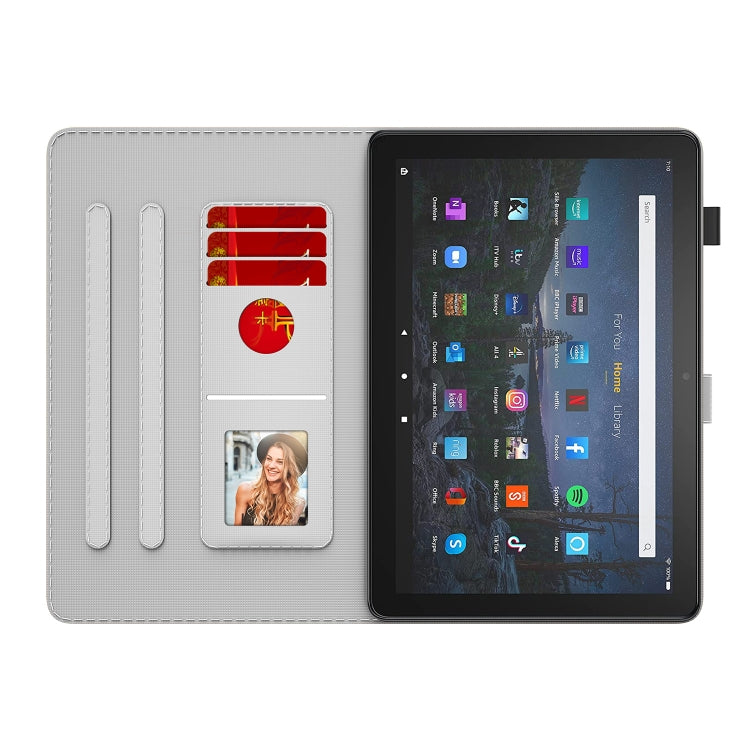 For Amazon Kindle Fire 7 2022 Watercolor Pattern Flip Leather Tablet Case(Spring Cherry) - Amazon by PMC TechLife | Online Shopping South Africa | PMC TechLife | Buy Now Pay Later Mobicred