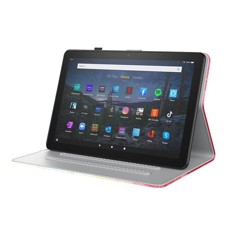For Amazon Kindle Fire 7 2022 Watercolor Pattern Flip Leather Tablet Case(Spring Cherry) - Amazon by PMC TechLife | Online Shopping South Africa | PMC TechLife | Buy Now Pay Later Mobicred
