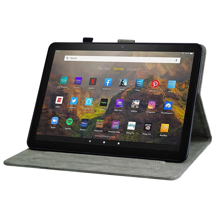 For Amazon Kindle Fire 7 2022 Tiger Pattern Flip Leather Tablet Case(Dark Blue) - Amazon by PMC TechLife | Online Shopping South Africa | PMC TechLife | Buy Now Pay Later Mobicred
