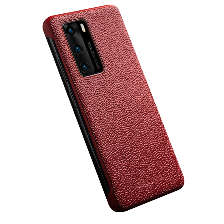 For Huawei P40 QIALINO XiangNai Texture Side Window View Leather Phone Case(Red) - free shipping - PMC TechLife - Order now!