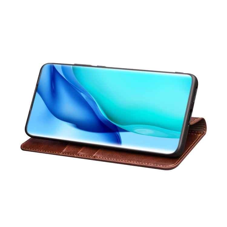 For Huawei P50 QIALINO Genuine Leather Phone Case(Brown) - Huawei Cases by QIALINO | Online Shopping South Africa | PMC TechLife | Buy Now Pay Later Mobicred