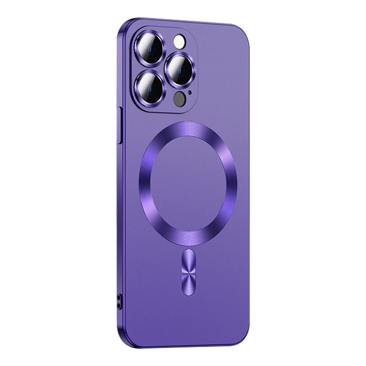 For iPhone 14 Pro Liquid Lens Protector Magsafe Phone Case(Dark Purple) - iPhone 14 Pro Cases by PMC TechLife | Online Shopping South Africa | PMC TechLife