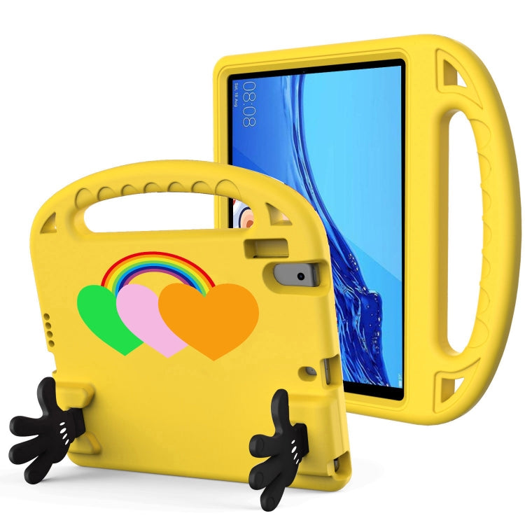 For Lenovo Tab B10 10.1 2020 Love Small Palm Holder EVA Tablet Case(Yellow) - Lenovo by PMC TechLife | Online Shopping South Africa | PMC TechLife | Buy Now Pay Later Mobicred