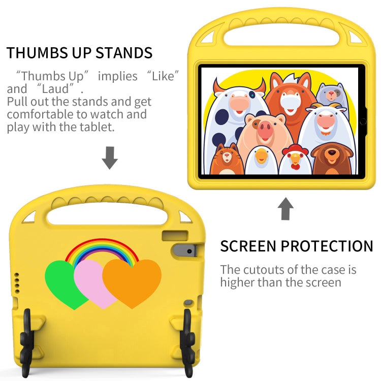 For Huawei MediaPad T5 10 Love Small Palm Holder EVA Tablet Case(Yellow) - Huawei by PMC TechLife | Online Shopping South Africa | PMC TechLife | Buy Now Pay Later Mobicred