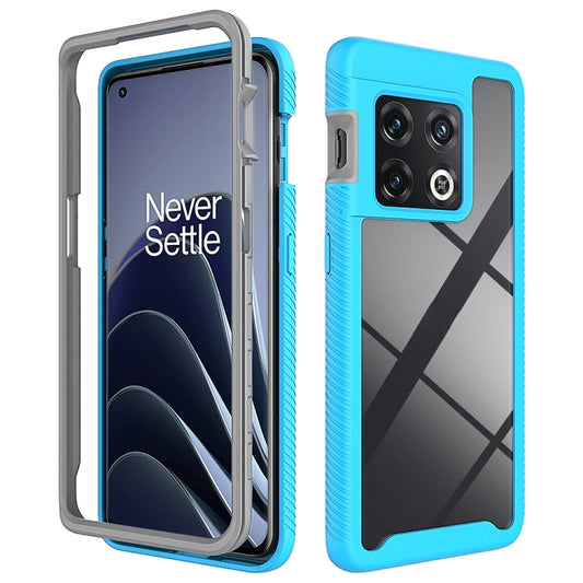 For OnePlus 10 Pro Starry Sky Solid Color Shockproof TPU Clear PC Phone Case(Sky Blue) - OnePlus Cases by PMC Jewellery | Online Shopping South Africa | PMC Jewellery