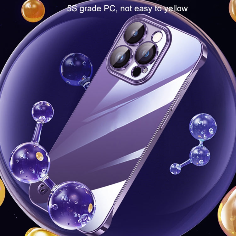 For iPhone 14 Electroplating Frameless Clear PC Phone Case(Purple) - iPhone 14 Cases by PMC Jewellery | Online Shopping South Africa | PMC Jewellery | Buy Now Pay Later Mobicred