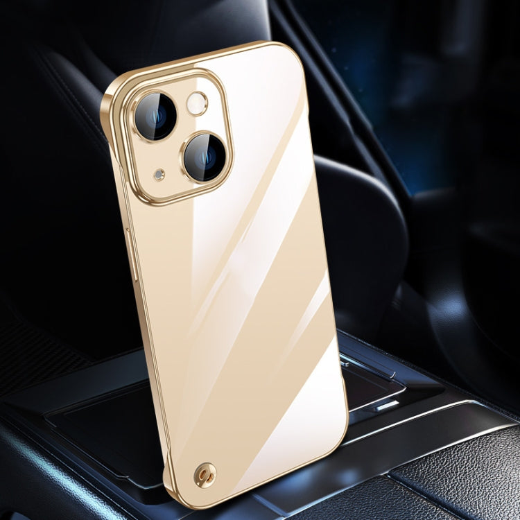 For iPhone 14 Plus Electroplating Frameless Clear PC Phone Case(Gold) - iPhone 14 Plus Cases by PMC Jewellery | Online Shopping South Africa | PMC Jewellery | Buy Now Pay Later Mobicred