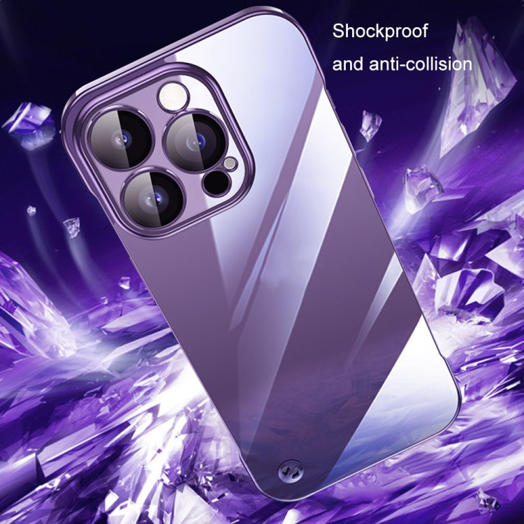 For iPhone 13 Electroplating Frameless Clear PC Phone Case(Purple) - iPhone 13 Cases by PMC Jewellery | Online Shopping South Africa | PMC Jewellery | Buy Now Pay Later Mobicred