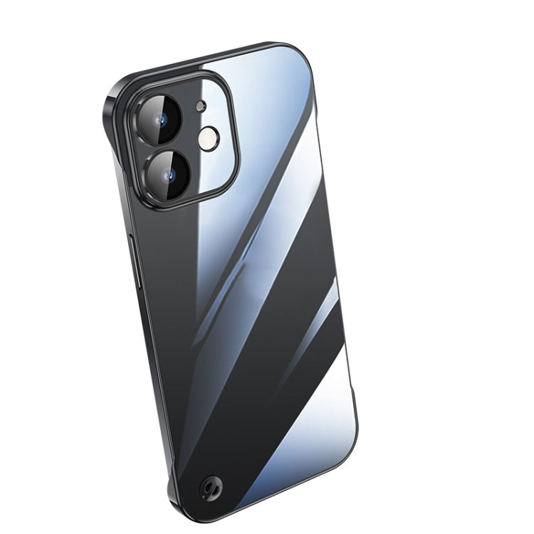 For iPhone 12 Electroplating Frameless Clear PC Phone Case(Black) - iPhone 12 / 12 Pro Cases by PMC Jewellery | Online Shopping South Africa | PMC Jewellery | Buy Now Pay Later Mobicred