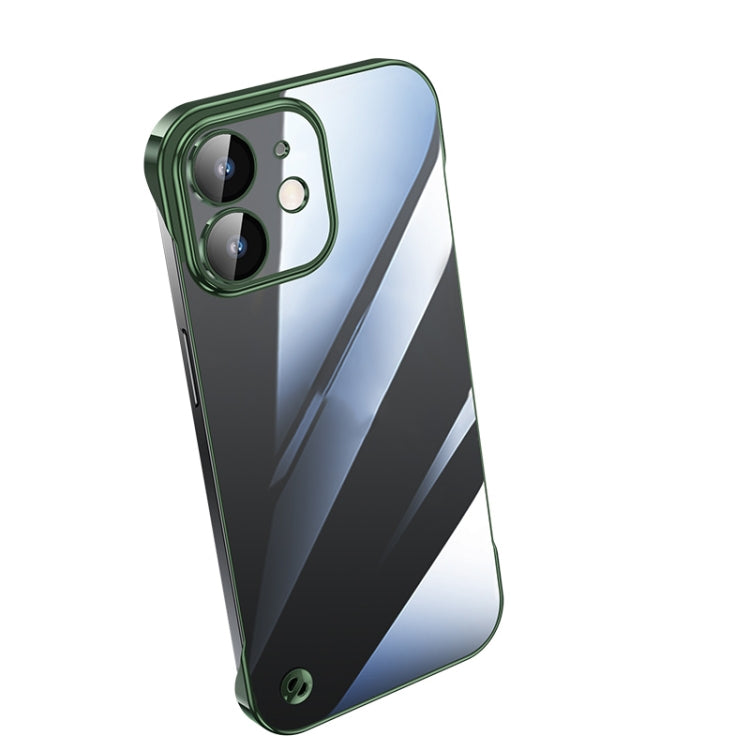 For iPhone 12 Electroplating Frameless Clear PC Phone Case(Green) - iPhone 12 / 12 Pro Cases by PMC Jewellery | Online Shopping South Africa | PMC Jewellery | Buy Now Pay Later Mobicred