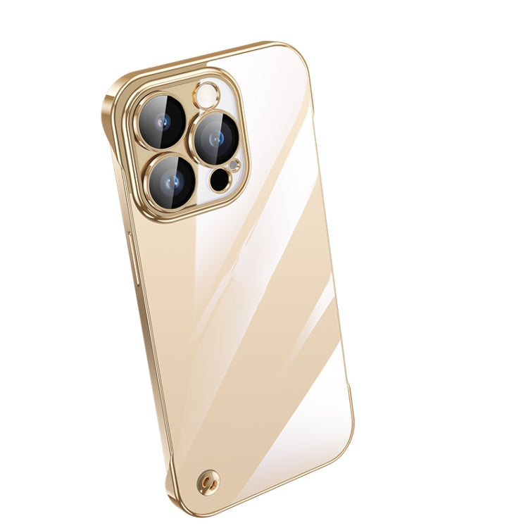 For iPhone 12 Pro Electroplating Frameless Clear PC Phone Case(Gold) - iPhone 12 / 12 Pro Cases by PMC Jewellery | Online Shopping South Africa | PMC Jewellery | Buy Now Pay Later Mobicred