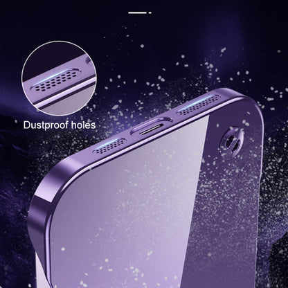 For iPhone 12 Pro Electroplating Frameless Clear PC Phone Case(Purple) - iPhone 12 / 12 Pro Cases by PMC Jewellery | Online Shopping South Africa | PMC Jewellery | Buy Now Pay Later Mobicred